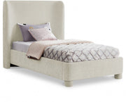 Penny Chenille Fabric Twin Bed Cream - Gate FurnitureTwin Bed
