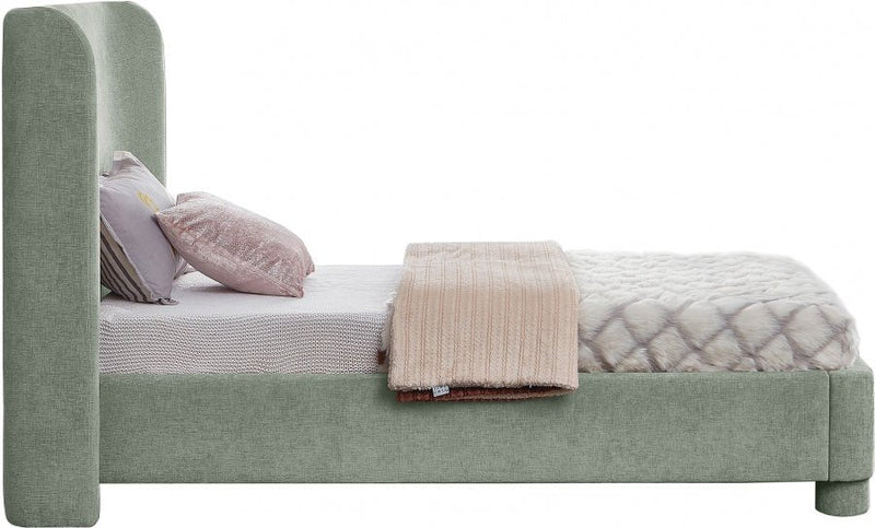 Penny Chenille Fabric Twin Bed Green - Gate FurnitureTwin Bed