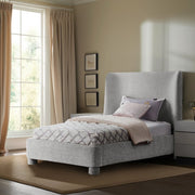 Penny Chenille Fabric Twin Bed Grey - Gate FurnitureTwin Bed