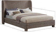Penny Linen Textured Fabric King Bed Brown - Gate FurnitureKing Bed