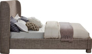 Penny Linen Textured Fabric King Bed Brown - Gate FurnitureKing Bed