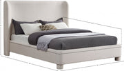 Penny Linen Textured Fabric King Bed Cream - Gate FurnitureKing Bed