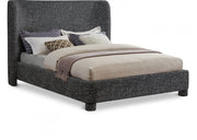 Penny Linen Textured Fabric Queen Bed Black - Gate FurnitureQueen Bed