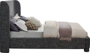 Penny Linen Textured Fabric Queen Bed Black - Gate FurnitureQueen Bed