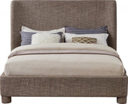 Penny Linen Textured Fabric Queen Bed Brown - Gate FurnitureQueen Bed