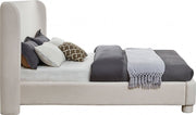 Penny Linen Textured Fabric Queen Bed Cream - Gate FurnitureQueen Bed