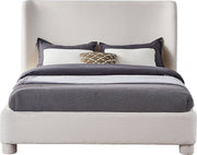 Penny Linen Textured Fabric Queen Bed Cream - Gate FurnitureQueen Bed