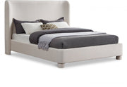 Penny Linen Textured Fabric Queen Bed Cream - Gate FurnitureQueen Bed