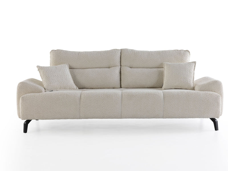 Peonya 4-pieces (2 Sofa & 2 Chair) Livingroom - With Leg in Cream - Brown - 200-ZEN-PEO-CRE-BRO-L-3311