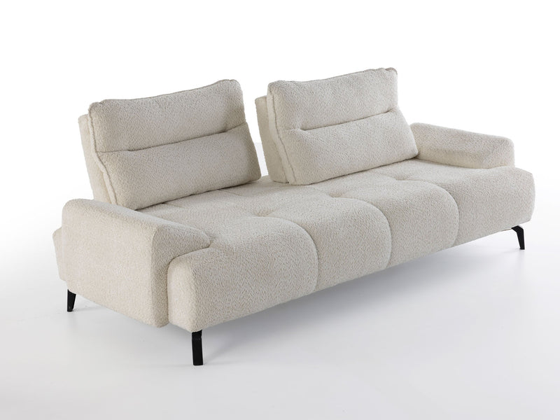 Peonya 4-pieces (2 Sofa & 2 Chair) Livingroom - With Leg in Cream - Brown - 200-ZEN-PEO-CRE-BRO-L-3311