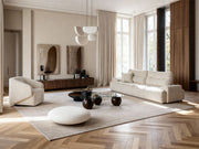 Peonya 4-pieces (2 Sofa & 2 Chair) Livingroom - With Leg in Cream - Brown - 200-ZEN-PEO-CRE-BRO-L-3311