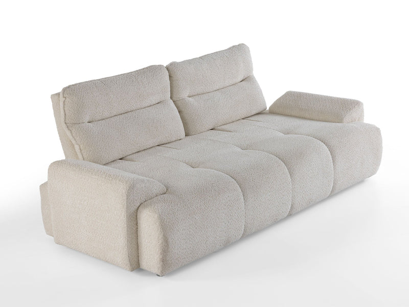 Peonya 4-pieces (2 Sofa & 2 Chair) Livingroom - With Leg in Cream - Brown - 200-ZEN-PEO-CRE-BRO-L-3311