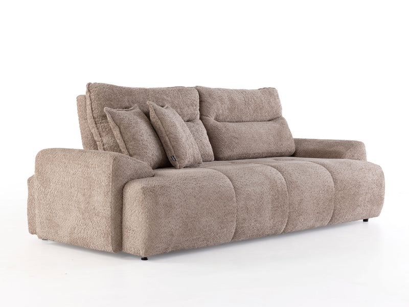 Peonya 4-pieces (2 Sofa & 2 Chair) Livingroom - With Leg in Cream - Brown - 200-ZEN-PEO-CRE-BRO-L-3311
