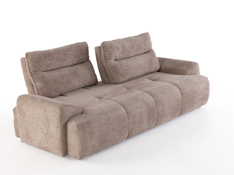Peonya 4-pieces (2 Sofa & 2 Chair) Livingroom - With Leg in Cream - Brown - 200-ZEN-PEO-CRE-BRO-L-3311