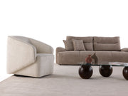 Peonya 4-pieces (2 Sofa & 2 Chair) Livingroom - With Leg in Cream - Brown - 200-ZEN-PEO-CRE-BRO-L-3311