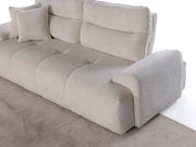 Peonya 4-pieces (2 Sofa & 2 Chair) Livingroom - With Leg in Cream - Brown - 200-ZEN-PEO-CRE-BRO-L-3311