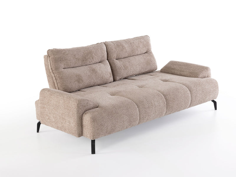 Peonya 4-pieces (2 Sofa & 2 Chair) Livingroom - With Leg in Cream - Brown - 200-ZEN-PEO-CRE-BRO-L-3311