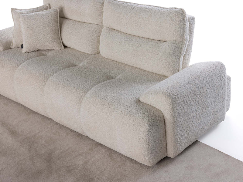 Peonya 4-pieces (2 Sofa & 2 Chair) Livingroom - Without Leg in Cream - Brown - 200-ZEN-PEO-CRE-BRO-3311