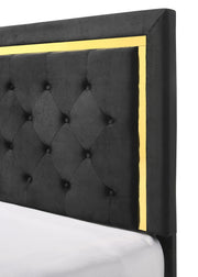 Pepe Black/Gold Panel Upholstered Bedroom Set - Gate FurnitureBedroom Set