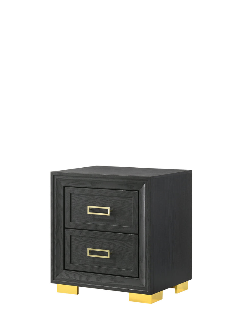 Pepe Black/Gold Panel Upholstered Bedroom Set - Gate FurnitureBedroom Set