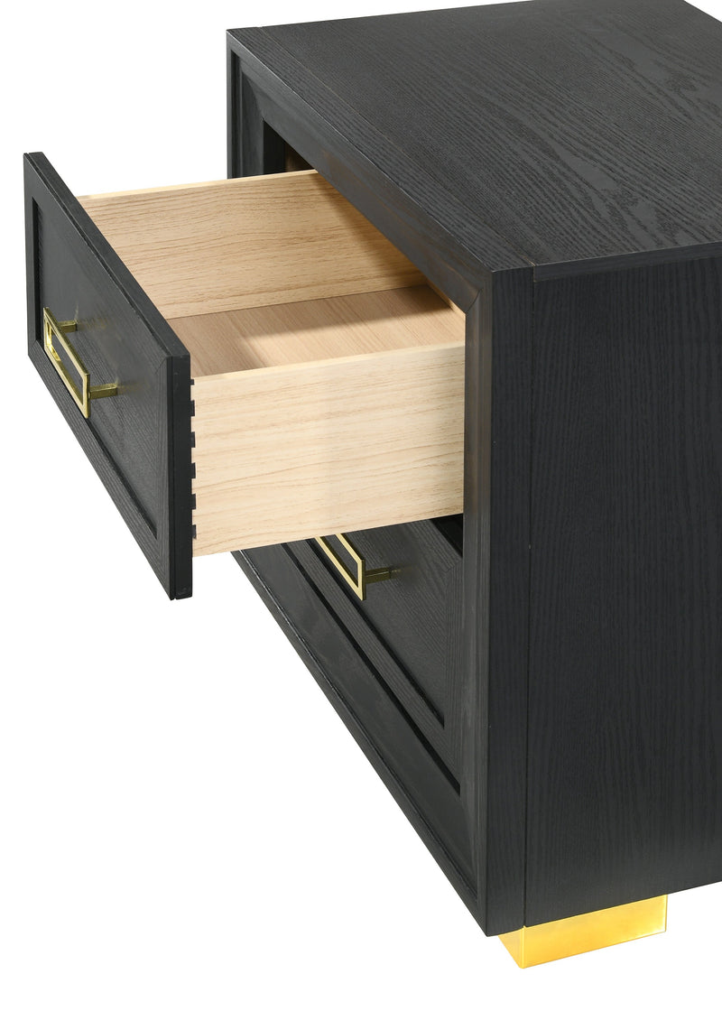 Pepe Black/Gold Panel Upholstered Bedroom Set - Gate FurnitureBedroom Set