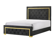 Pepe Black/Gold Panel Upholstered Bedroom Set - Gate FurnitureBedroom Set
