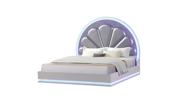 Perla King Bed Milky White - Perla King Bed Milky White