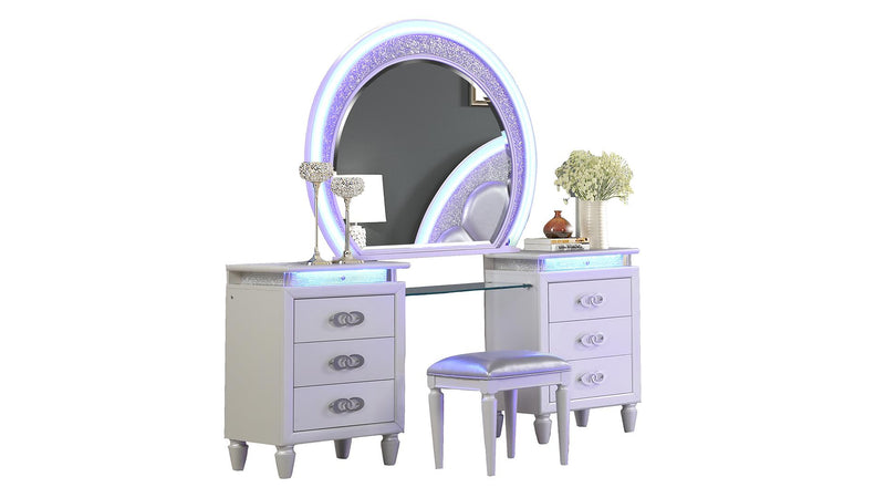 Perla Vanity Set Milky White - Perla Vanity Set Milky White