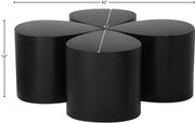 Petal Iron 4pc. Coffee Table in Black - 99087Black-CT-4PC
