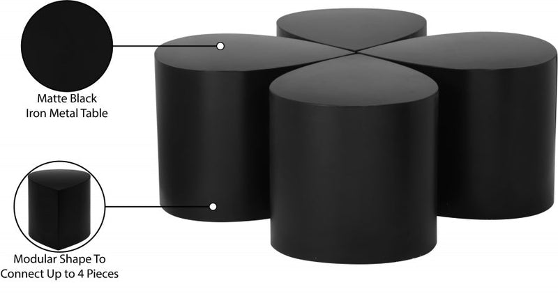 Petal Iron 4pc. Coffee Table in Black - 99087Black-CT-4PC
