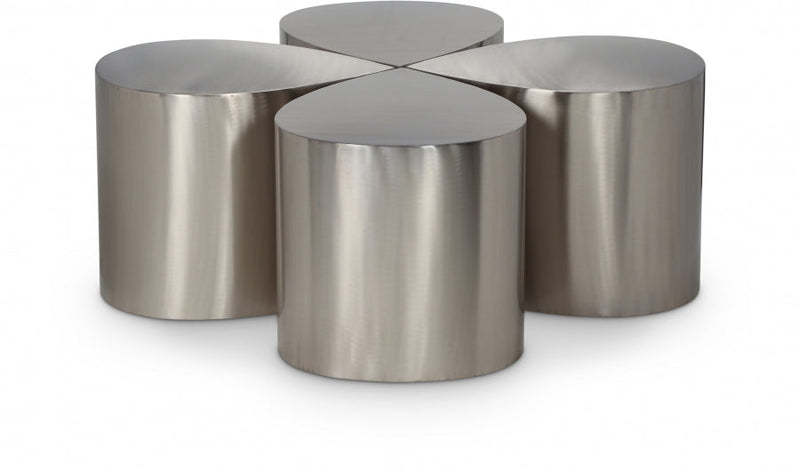Petal Iron 4pc. Coffee Table in Silver - 99087Silver-CT-4PC