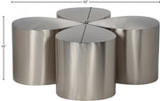 Petal Iron 4pc. Coffee Table in Silver - 99087Silver-CT-4PC