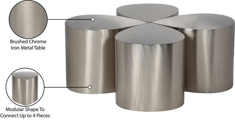 Petal Iron 4pc. Coffee Table in Silver - 99087Silver-CT-4PC