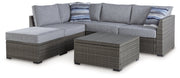 Petal Road Outdoor Loveseat Sectional/Ottoman/Table Set (Set of 4) - P297-070