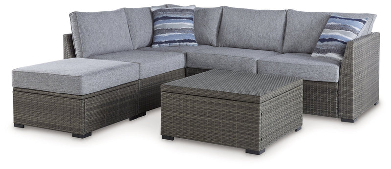 Petal Road Outdoor Loveseat Sectional/Ottoman/Table Set (Set of 4) - P297-070