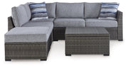 Petal Road Outdoor Loveseat Sectional/Ottoman/Table Set (Set of 4) - P297-070