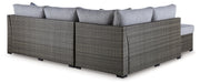 Petal Road Outdoor Loveseat Sectional/Ottoman/Table Set (Set of 4) - P297-070