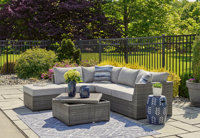 Petal Road Outdoor Loveseat Sectional/Ottoman/Table Set (Set of 4) - P297-070