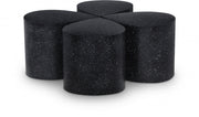 Petal Terrazzo Pattern Iron 4pc. Coffee Table in Black - 99088Black-CT-4PC