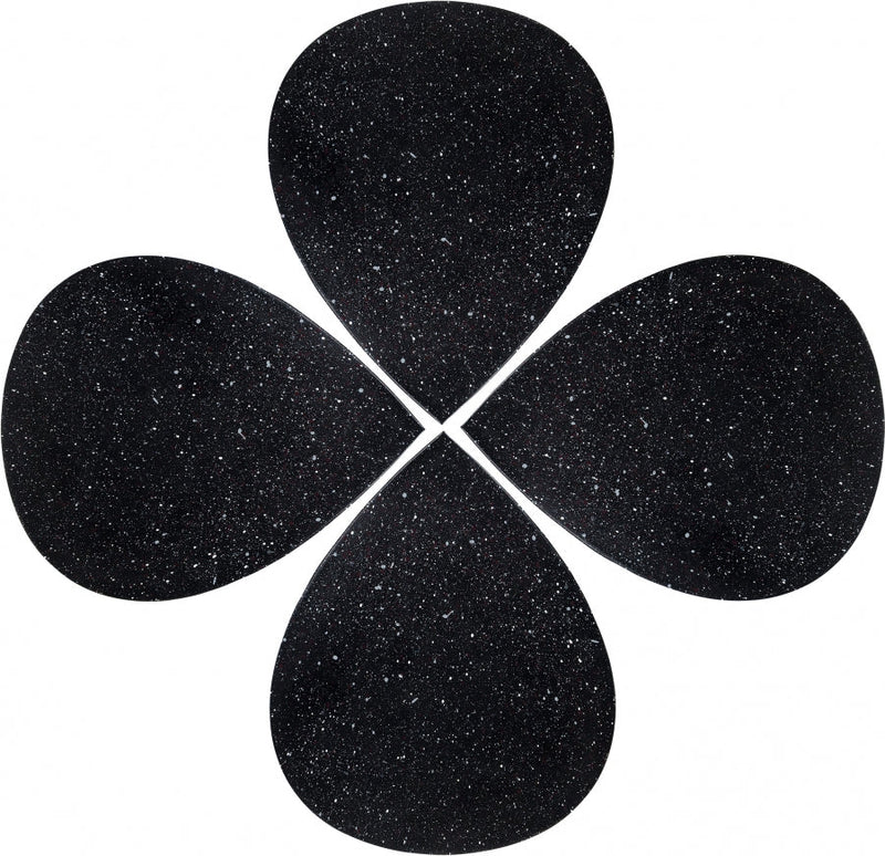 Petal Terrazzo Pattern Iron 4pc. Coffee Table in Black - 99088Black-CT-4PC