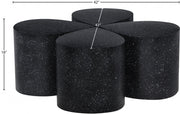 Petal Terrazzo Pattern Iron 4pc. Coffee Table in Black - 99088Black-CT-4PC
