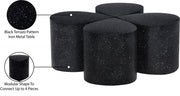 Petal Terrazzo Pattern Iron 4pc. Coffee Table in Black - 99088Black-CT-4PC
