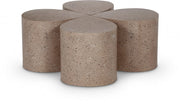Petal Terrazzo Pattern Iron 4pc. Coffee Table in Taupe - 99088Taupe-CT-4PC