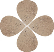 Petal Terrazzo Pattern Iron 4pc. Coffee Table in Taupe - 99088Taupe-CT-4PC