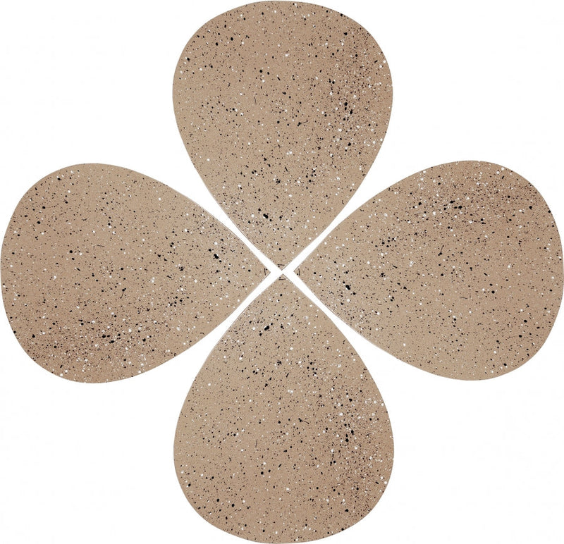Petal Terrazzo Pattern Iron 4pc. Coffee Table in Taupe - 99088Taupe-CT-4PC