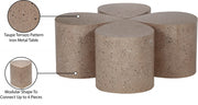 Petal Terrazzo Pattern Iron 4pc. Coffee Table in Taupe - 99088Taupe-CT-4PC