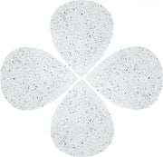 Petal Terrazzo Pattern Iron 4pc. Coffee Table in White - 99088White-CT-4PC
