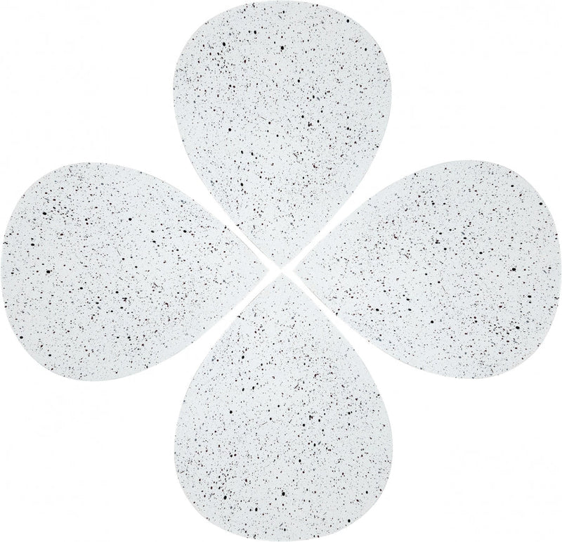 Petal Terrazzo Pattern Iron 4pc. Coffee Table in White - 99088White-CT-4PC