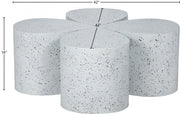 Petal Terrazzo Pattern Iron 4pc. Coffee Table in White - 99088White-CT-4PC