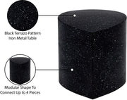 Petal Terrazzo Pattern Iron Coffee Table in Black - 99088Black-CT